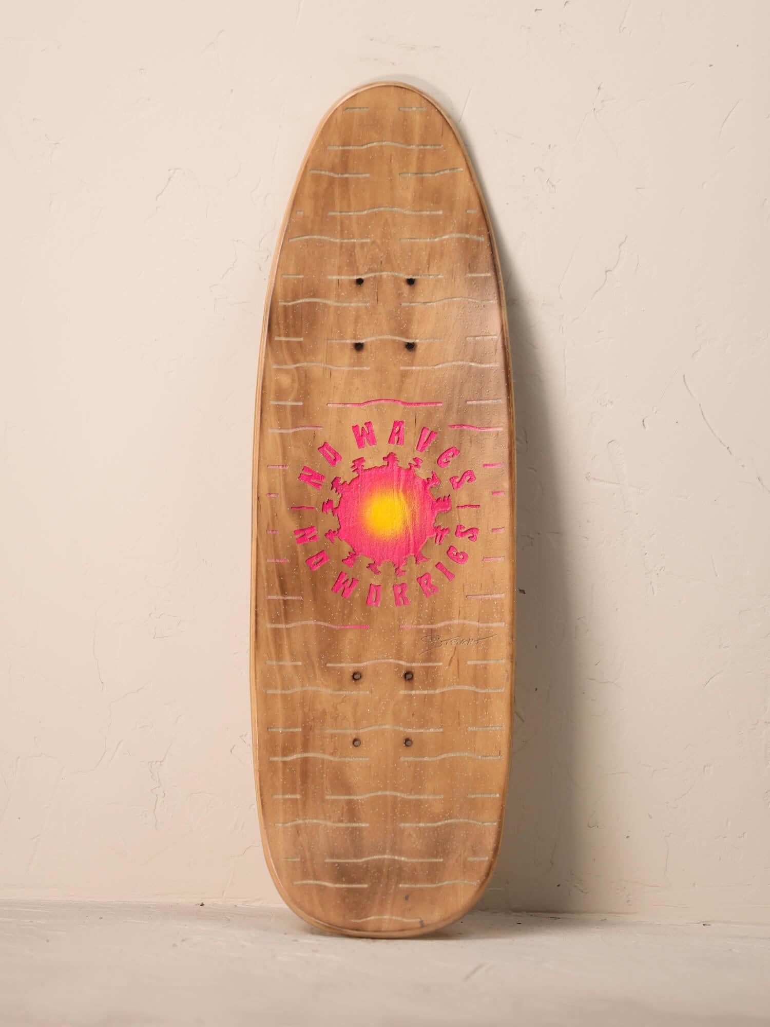 No Waves No Worries Full Carved F | Street Cruiser Deck